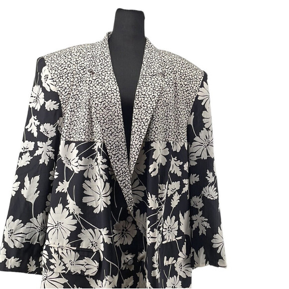 August Silk Diane Gilman silk blazer floral plus size career even luxury sz 2X - Picture 5 of 10